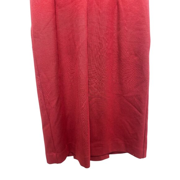 Cos Sheath Midi Long Dress Womens Size 6 Red Pleated Office Minimalist Pockets - Picture 9 of 13